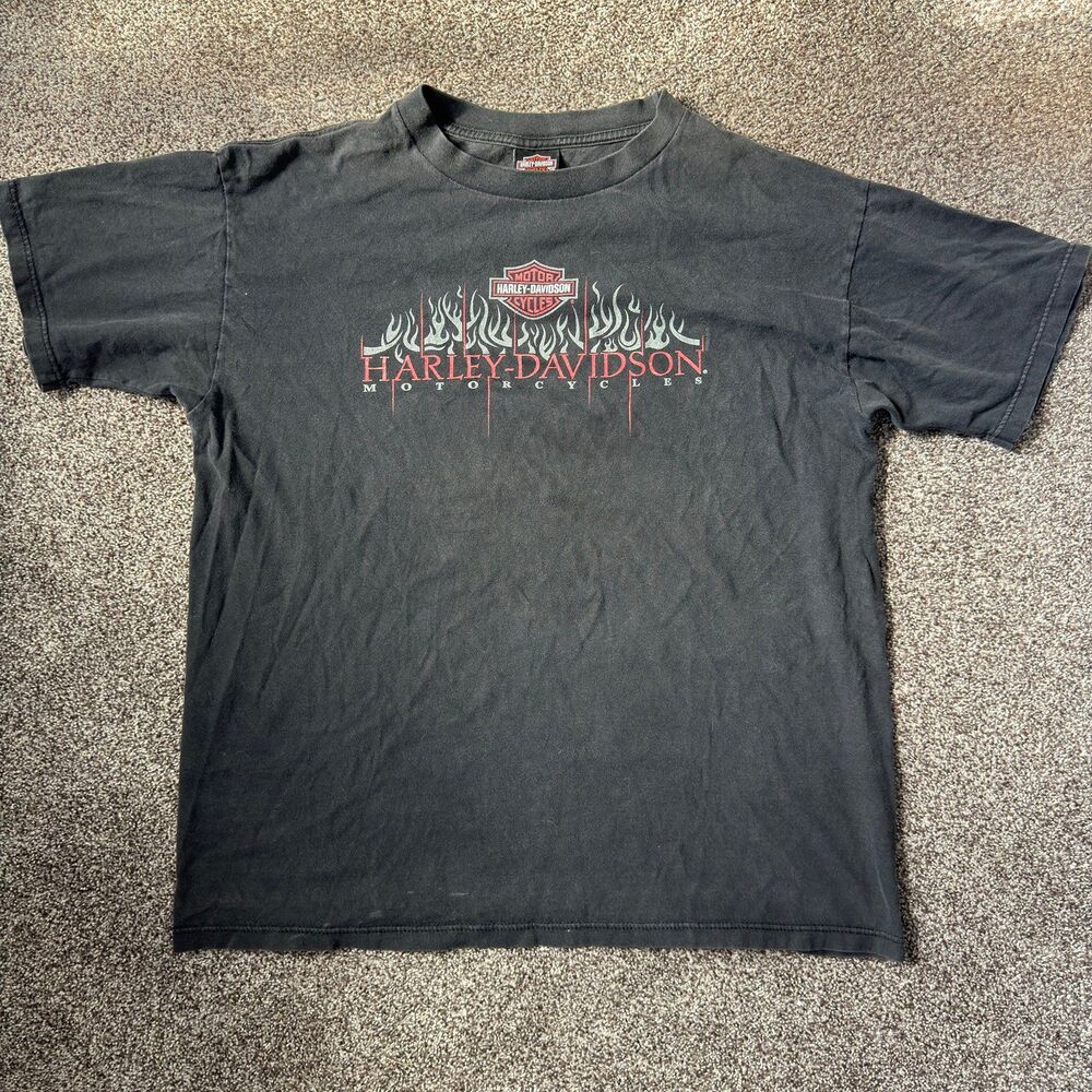 Vtg Y2K Harley Davidson Pat Rogers Speedway Racing Flame Graphic Tee